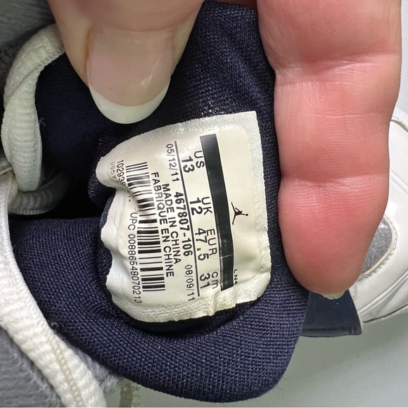 Air Jordan 8.0 RETRO Nike Shoes Sneakers Mens Size 13 White Blue 467807-106 - Picture 2 of 9